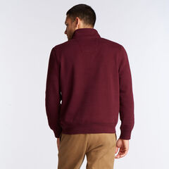SUEDED FLEECE QUARTER ZIP PULLOVER,Royal Burgundy,large