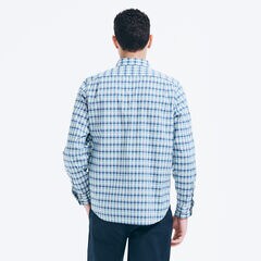 CLASSIC FIT PLAID SHIRT,Ash Green,large