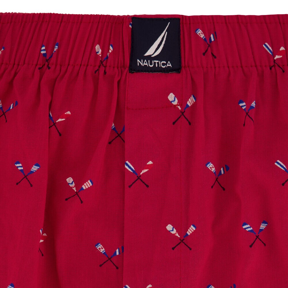 OAR PRINT WOVEN BOXER,Nautica Red/Orange,large