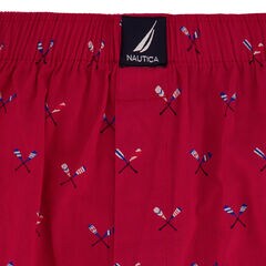 OAR PRINT WOVEN BOXER,Nautica Red/Orange,large