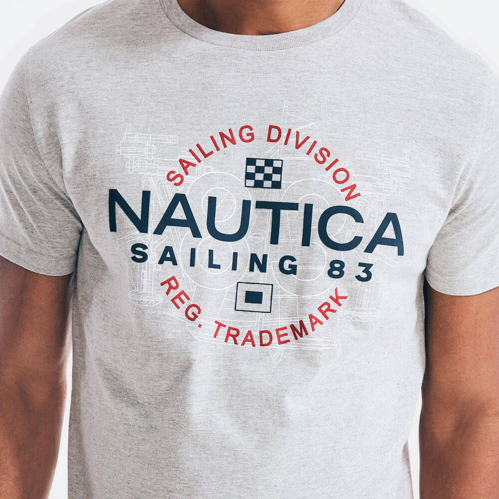 SAILING DIVISION GRAPHIC T-SHIRT,Grey Heather,large