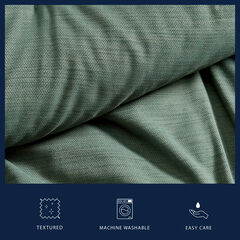 Herringbone Chenille Green King Comforter Set,Light Olive,large
