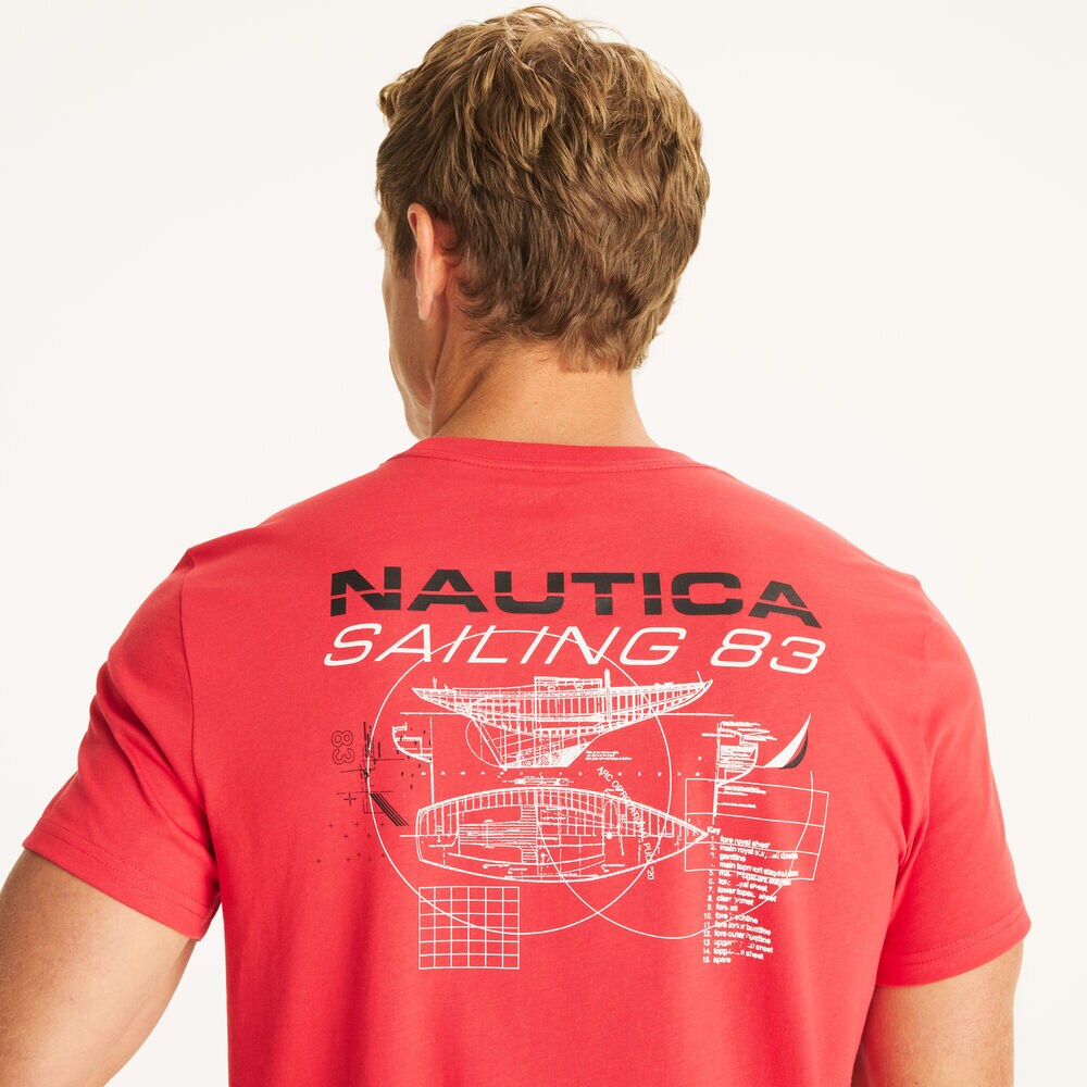 Sailing '83 Graphic T-Shirt,Buoy Red,large