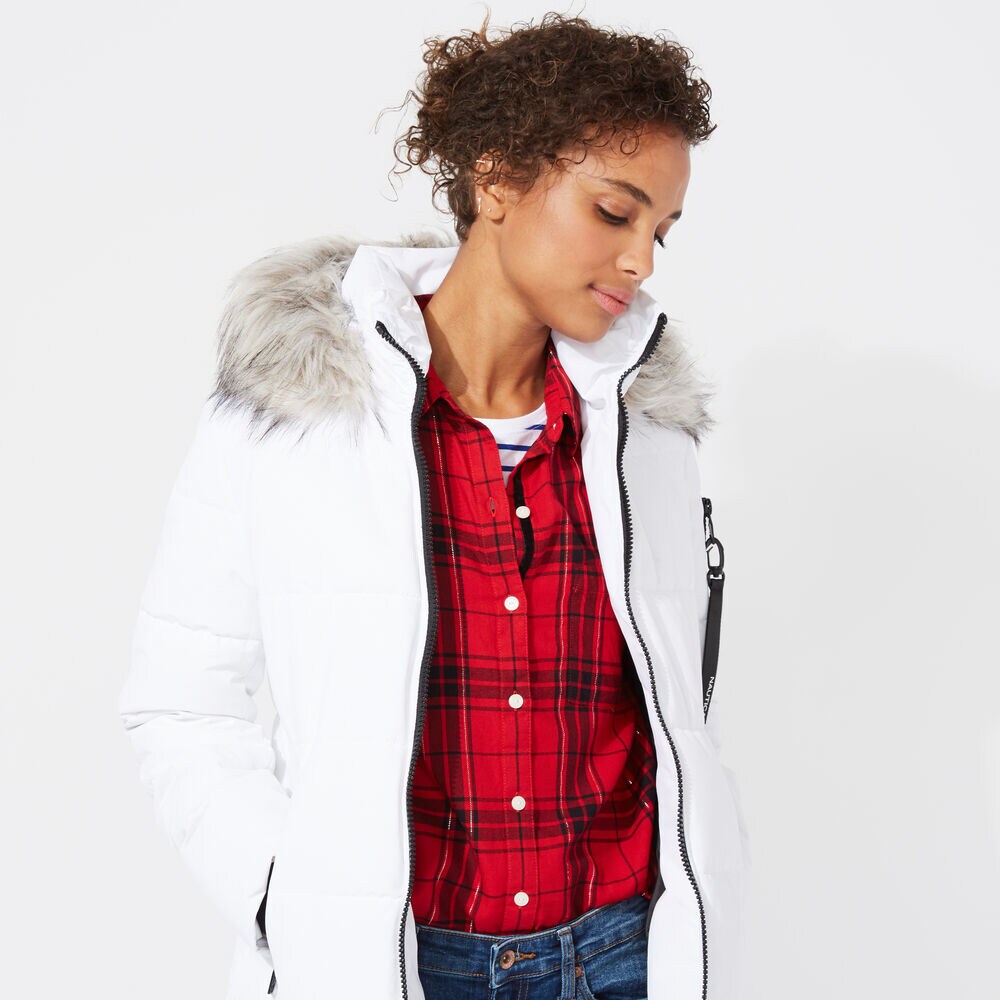 WOMEN'S QUILTED PUFFER COAT ,Bright White,large