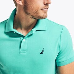 SLIM FIT INTERLOCK POLO,Light Olive,large