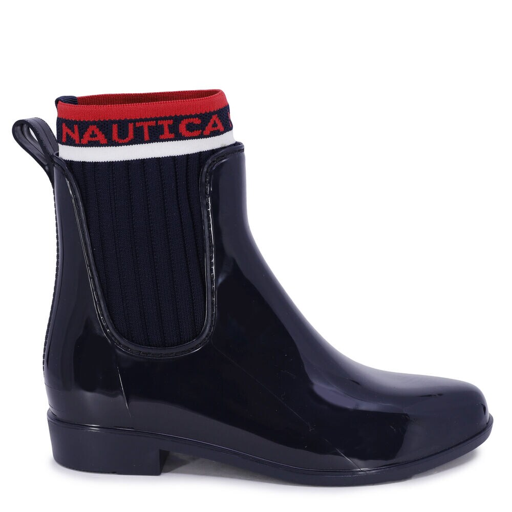 LOGO SOCK CHELSEA RAIN BOOT,Navy,large