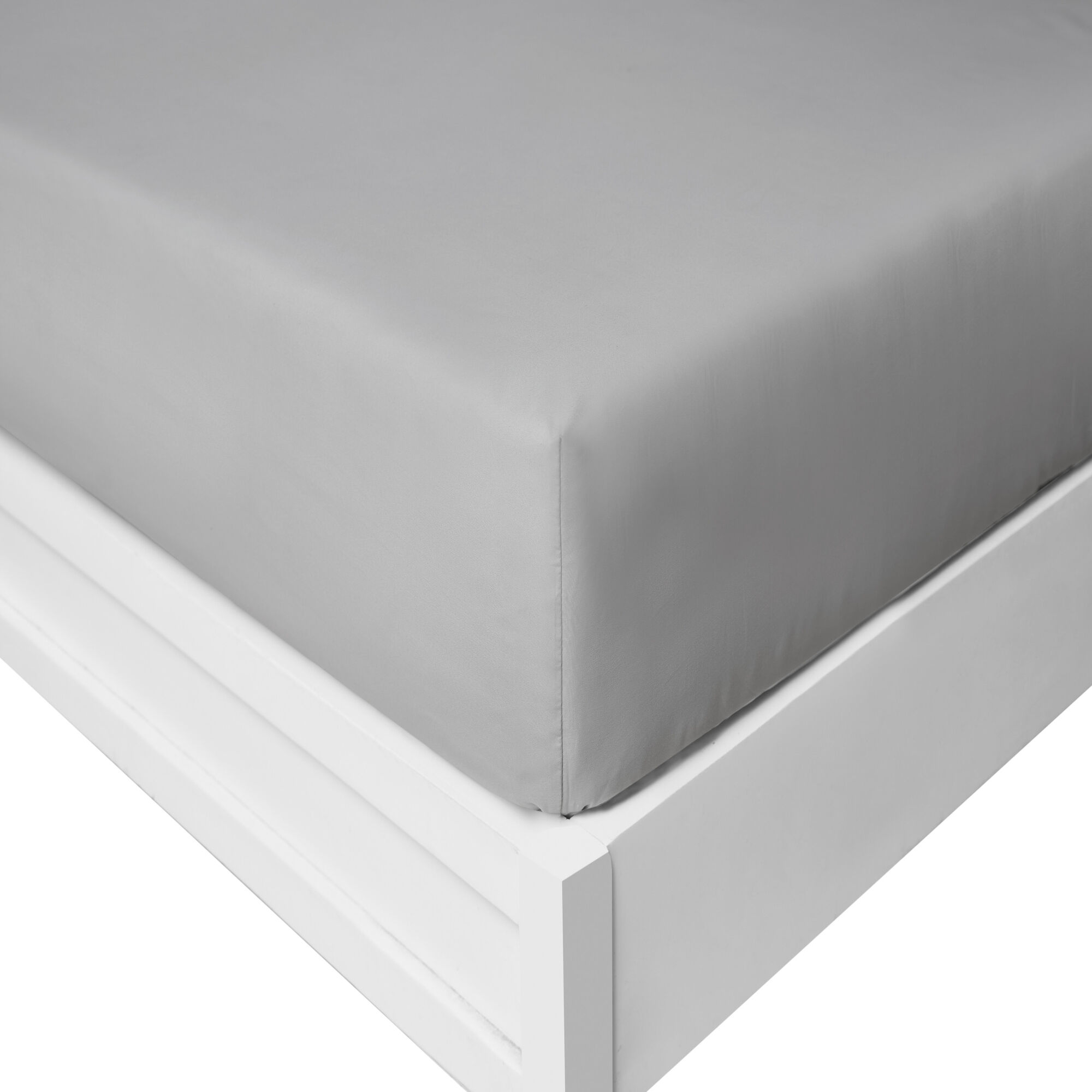 SOLID GREY TWIN XL FITTED SHEET,Bay Grey,large