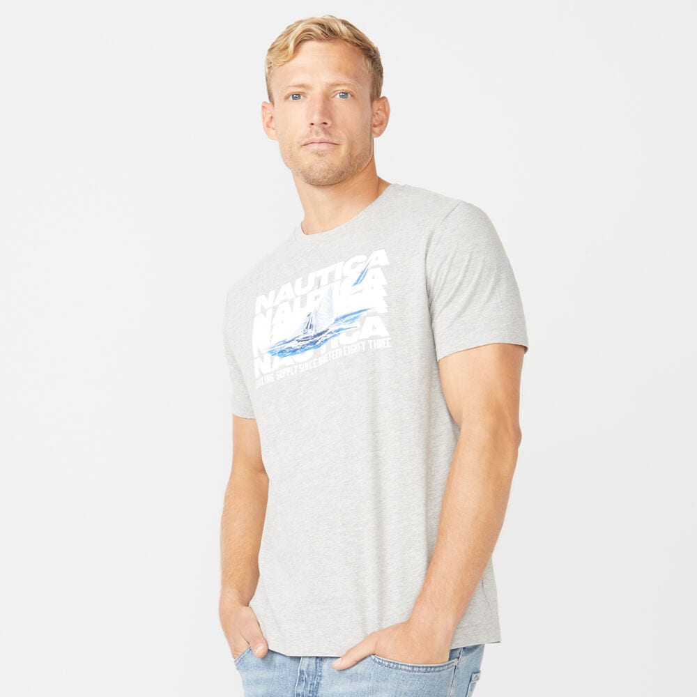 SAILING GRAPHIC T-SHIRT,Grey Heather,large