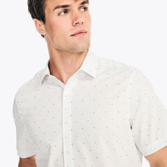 Classic Fit Wrinkle-Resistant Short-Sleeve Shirt,Bright White,large
