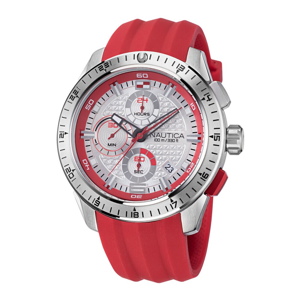 NST 101 STAINLESS STEEL AND SILICONE WATCH,Multi,large