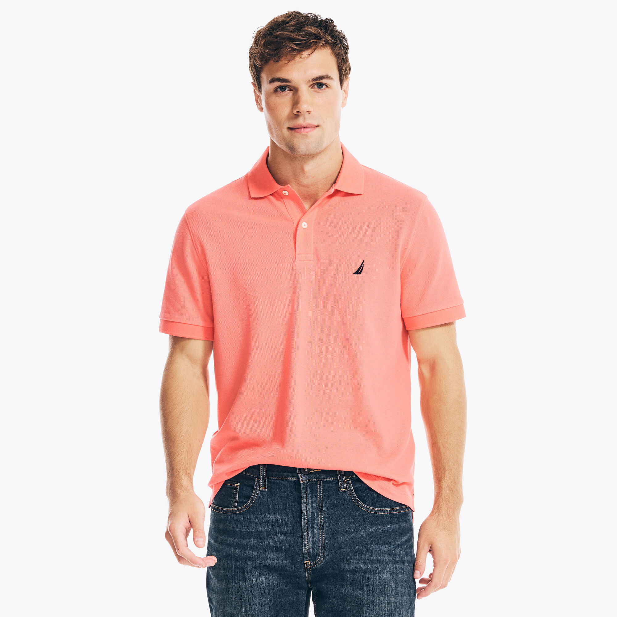 CLASSIC FIT DECK POLO,Sugar Coral,large