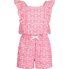 TODDLER GIRLS' FLAMINGO GEO ROMPER (2T-4T),Red Skies,large