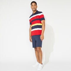 BIG & TALL CLASSIC FIT STRIPED POLO,Navy,large
