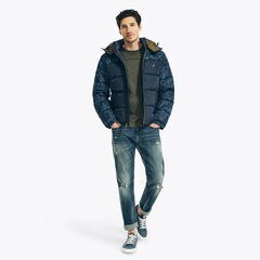 COLORBLOCK TEMPASPHERE PUFFER,Navy,large