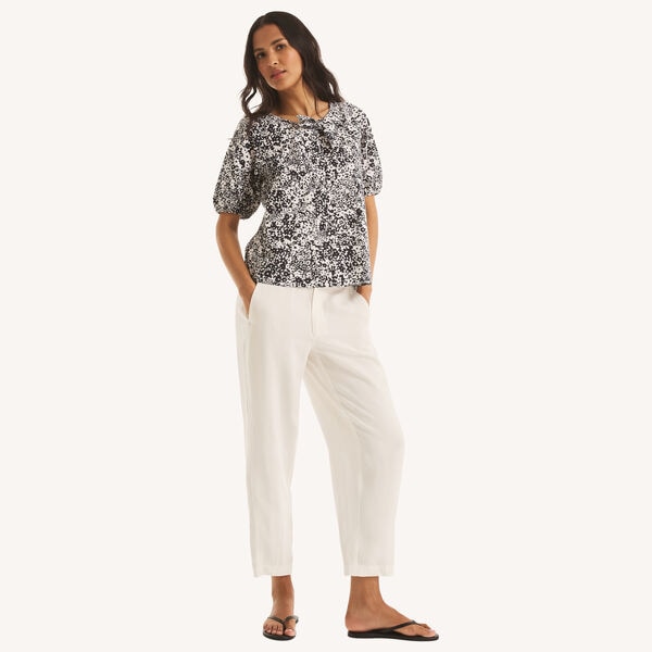 Printed Side-Bow Blouse