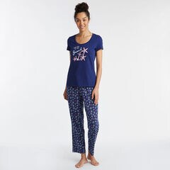 SHORT SLEEVE PAJAMA SET IN SEA STAR PRINT,Sapphire/Pitch Yellow,large