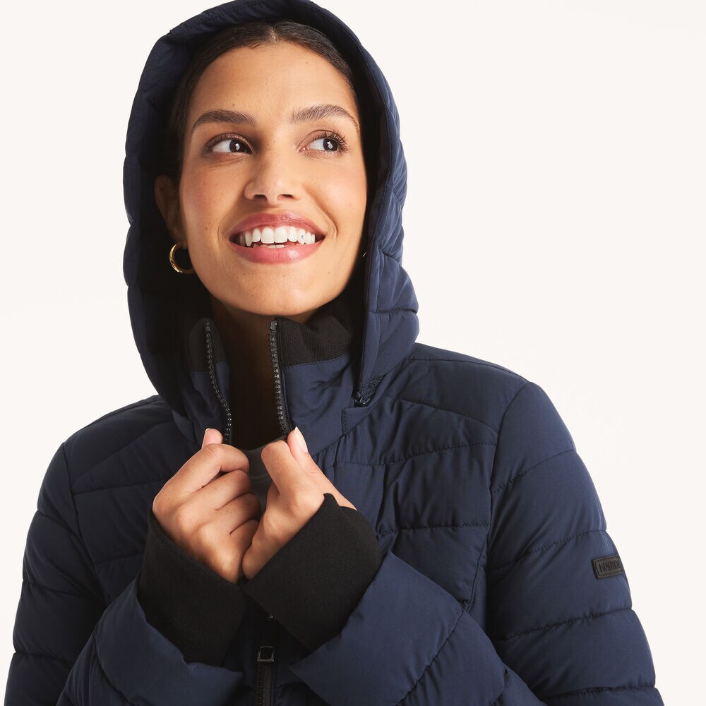 Puffer Jacket With Removable Hood,Stellar Blue Heather,large