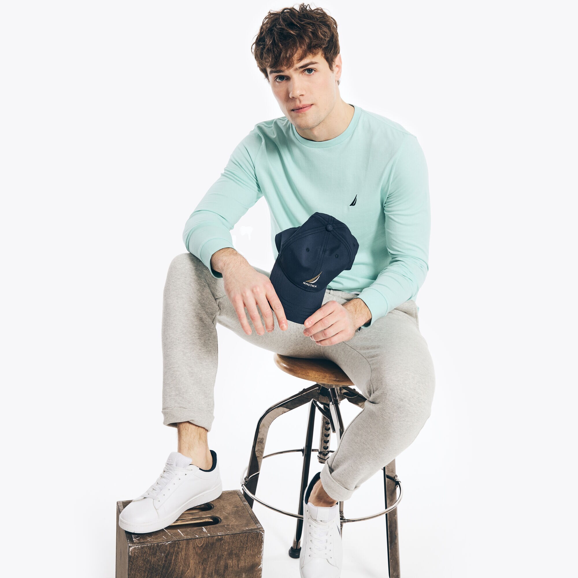 Long-Sleeve Deck T-Shirt,Harbor Mist,large
