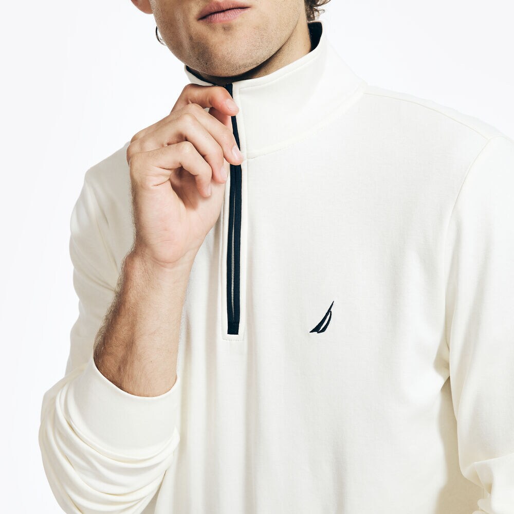 QUARTER-ZIP SWEATSHIRT,Sail Cream,large