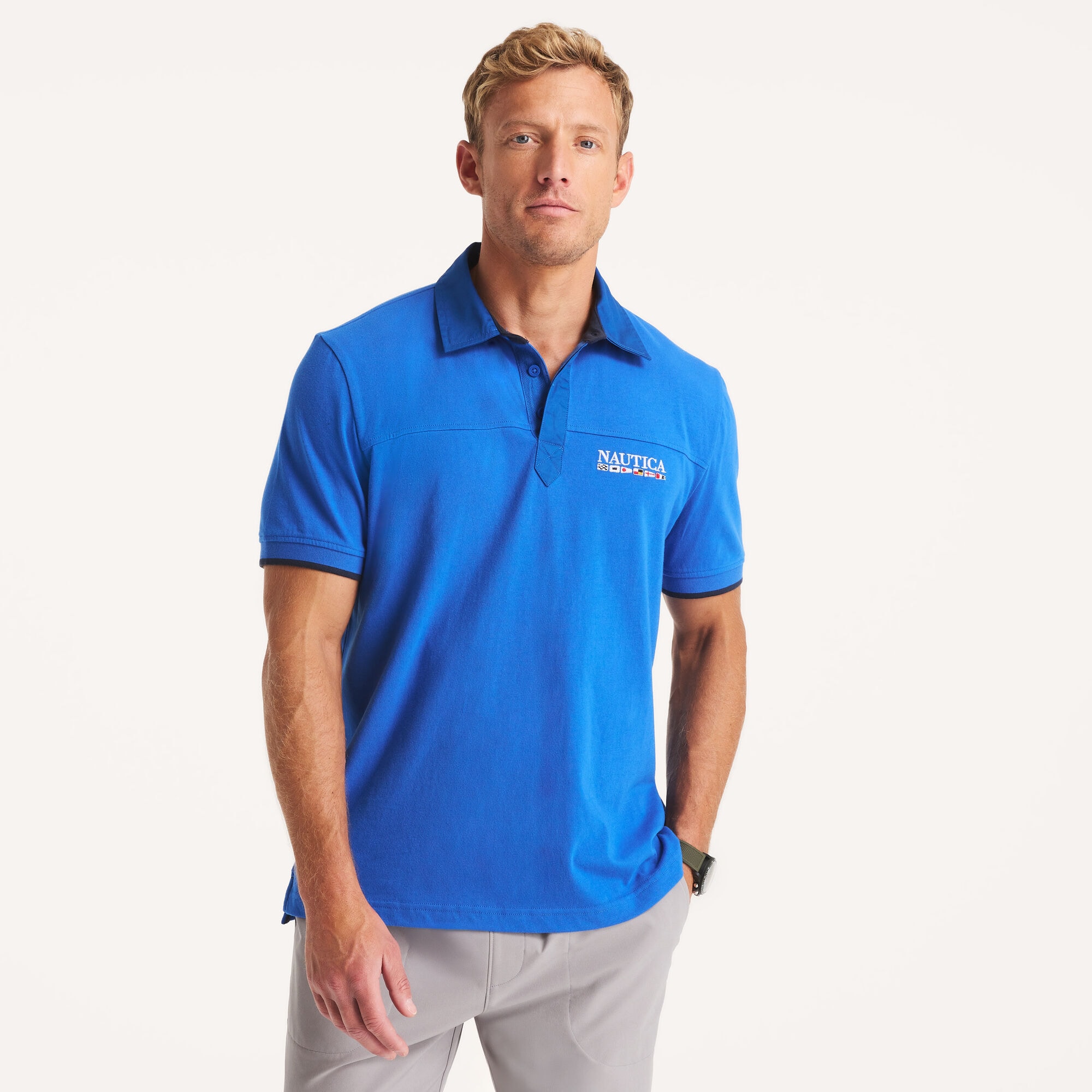 Classic Fit Polo,Bolt Blue,large