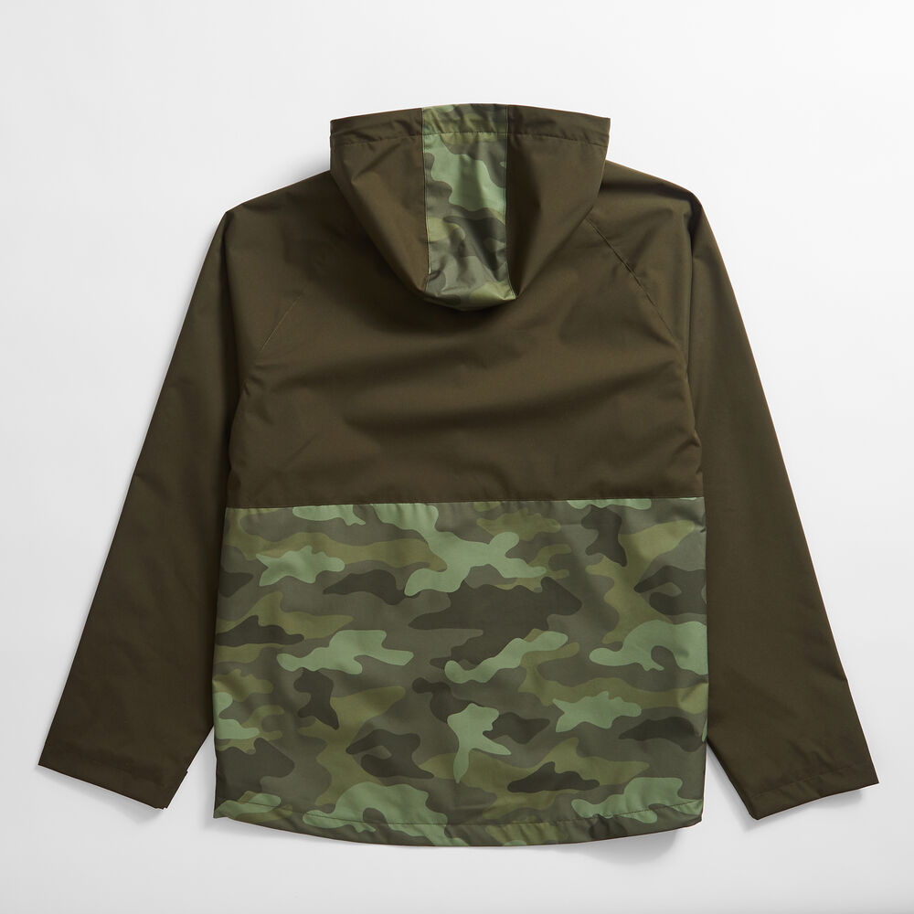CAMOUFLAGE RAINBREAKER JACKET,Olive,large