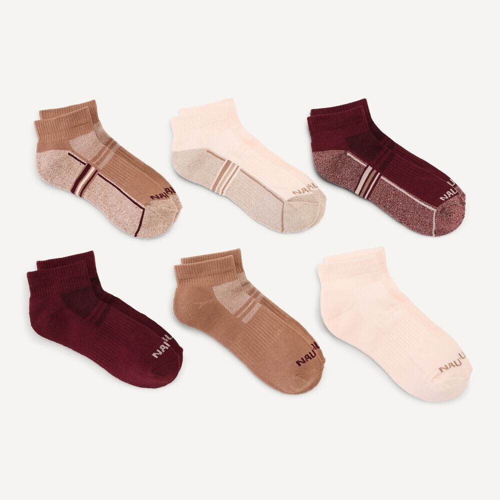 Athletic Quarter Socks, 6-Pack,Dark Orchid,large