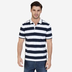 Classic Fit Heritage Striped Polo Shirt,True Navy,large