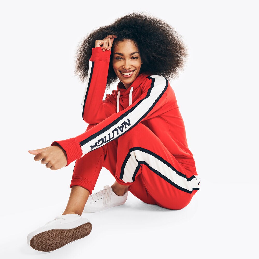 COLORBLOCK PULLOVER HOODIE,Tomales Red,large