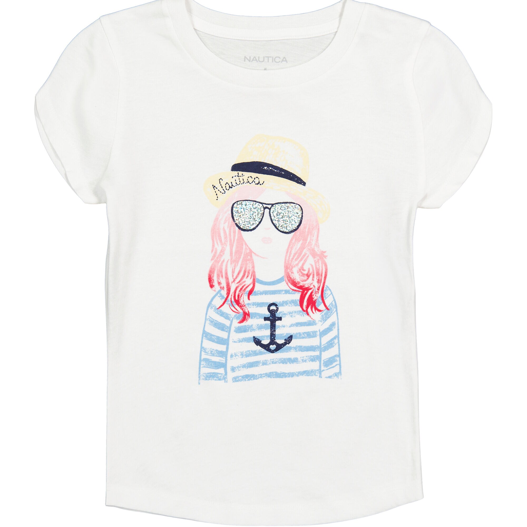 GIRLS' NAUTICA GIRL T-SHIRT (7-16),Antique White Wash,large