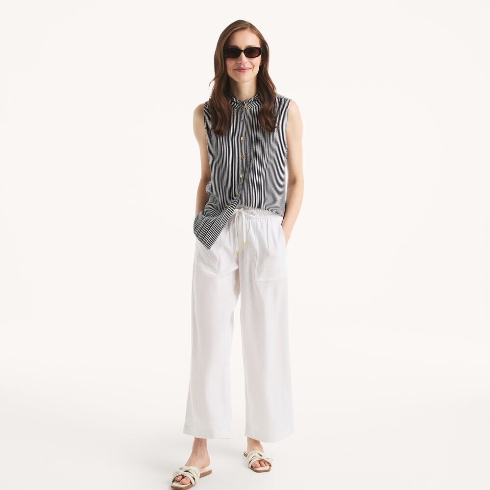 Striped Pintuck Top,Navy,large