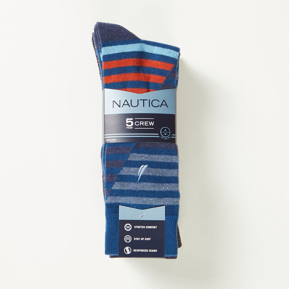 CLASSIC MULTICOLOR STRIPE DRESS SOCKS, 5-PACK,Black,large