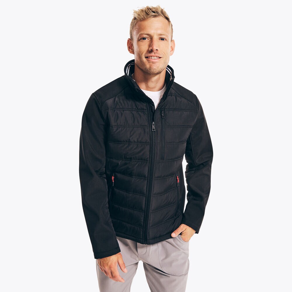 MIXED-MEDIA JACKET,True Black,large