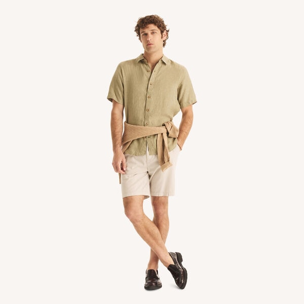 Classic Fit Short-Sleeve Linen Shirt 