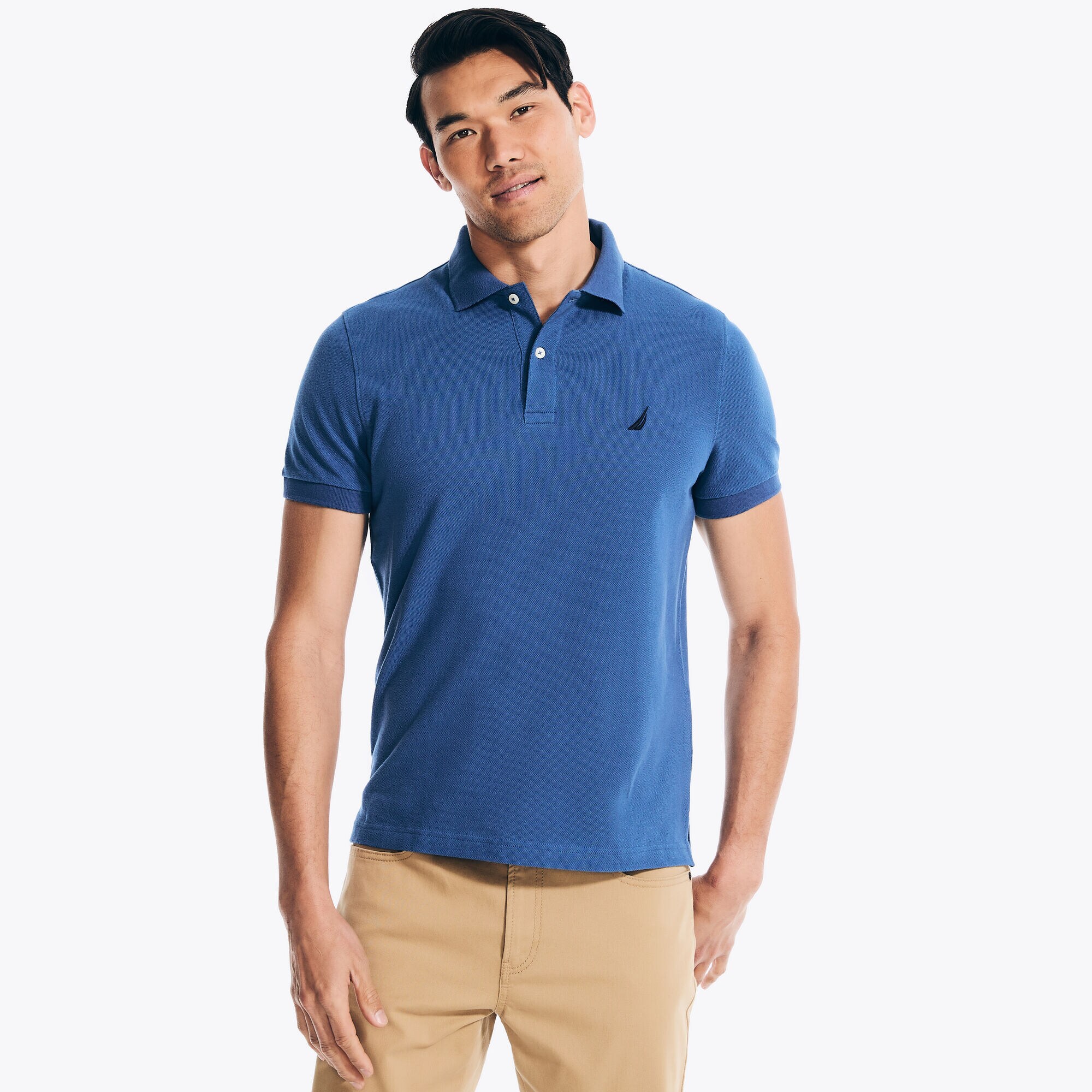 Slim Fit Deck Polo,Noon Blue,large