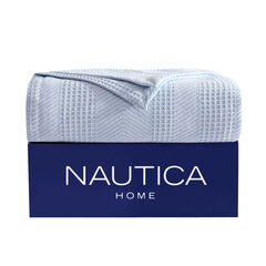 Chevron Blue King Blanket,Sea Mist,large