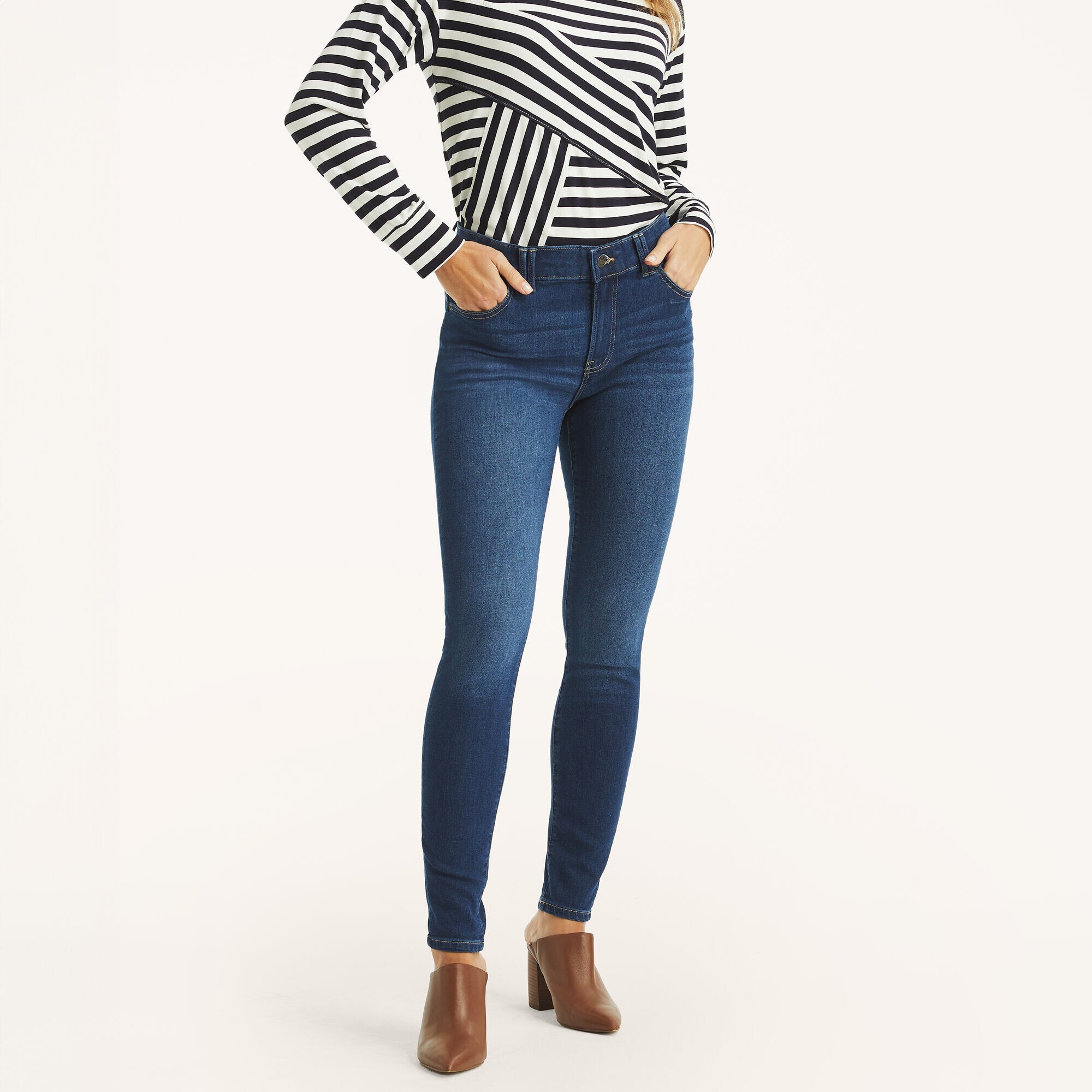 Mid-Rise Skinny Denim,Tugboat Blue,large