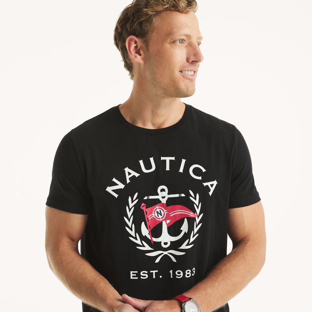 Anchor Graphic T-Shirt,True Black,large