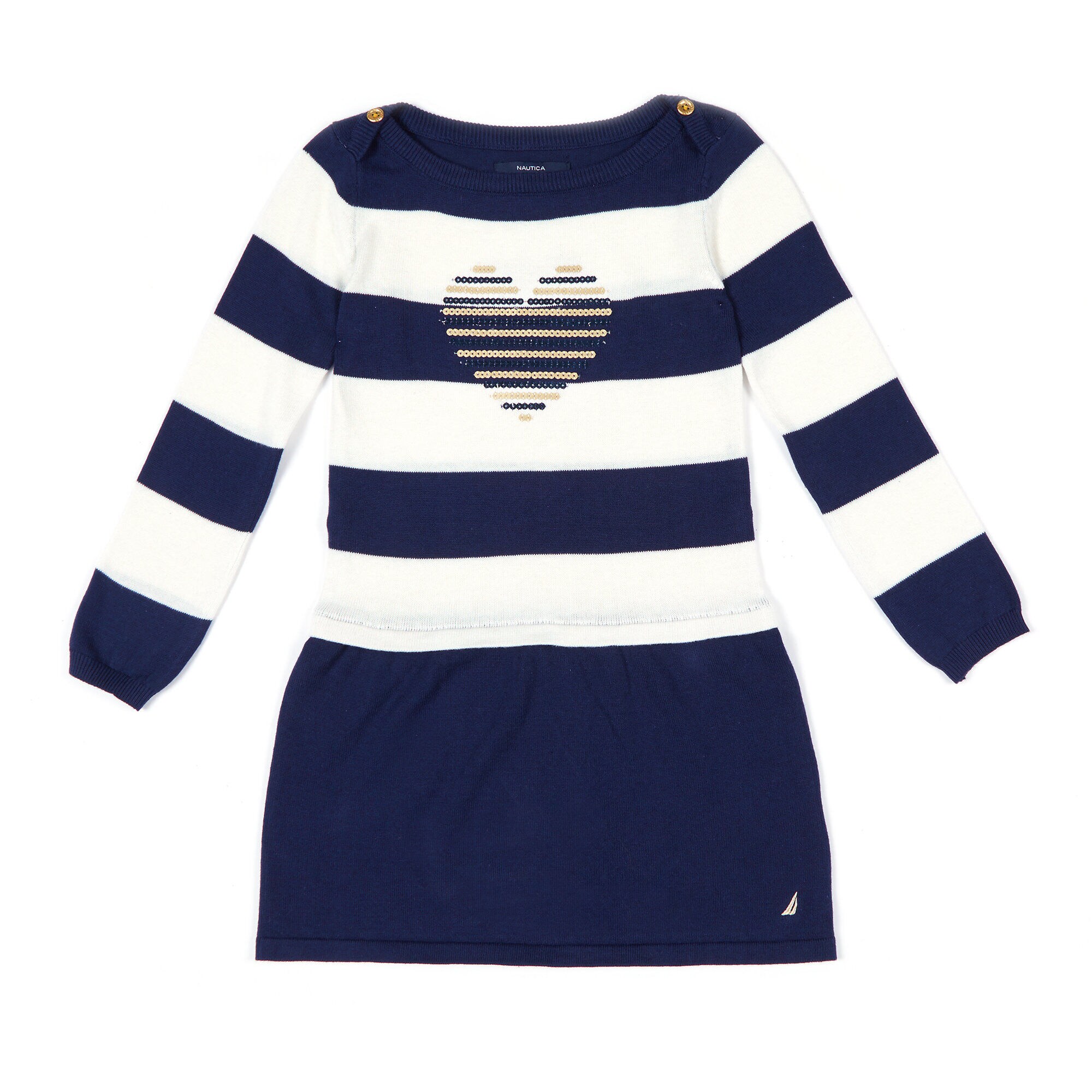 Toddler Girls' Lurex Sweater Dress (2T-4T),Navy,large