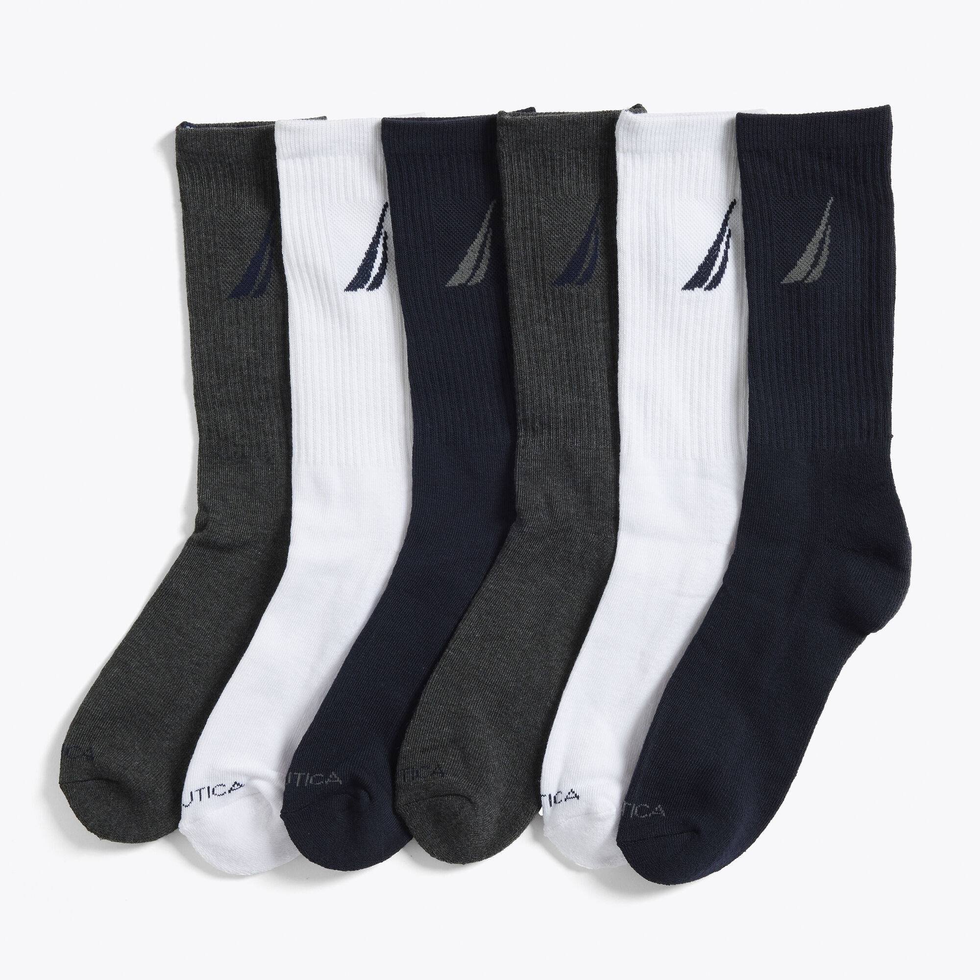 ATHLETIC CORE CREW SOCKS, 5-PACK,True Quarry,large