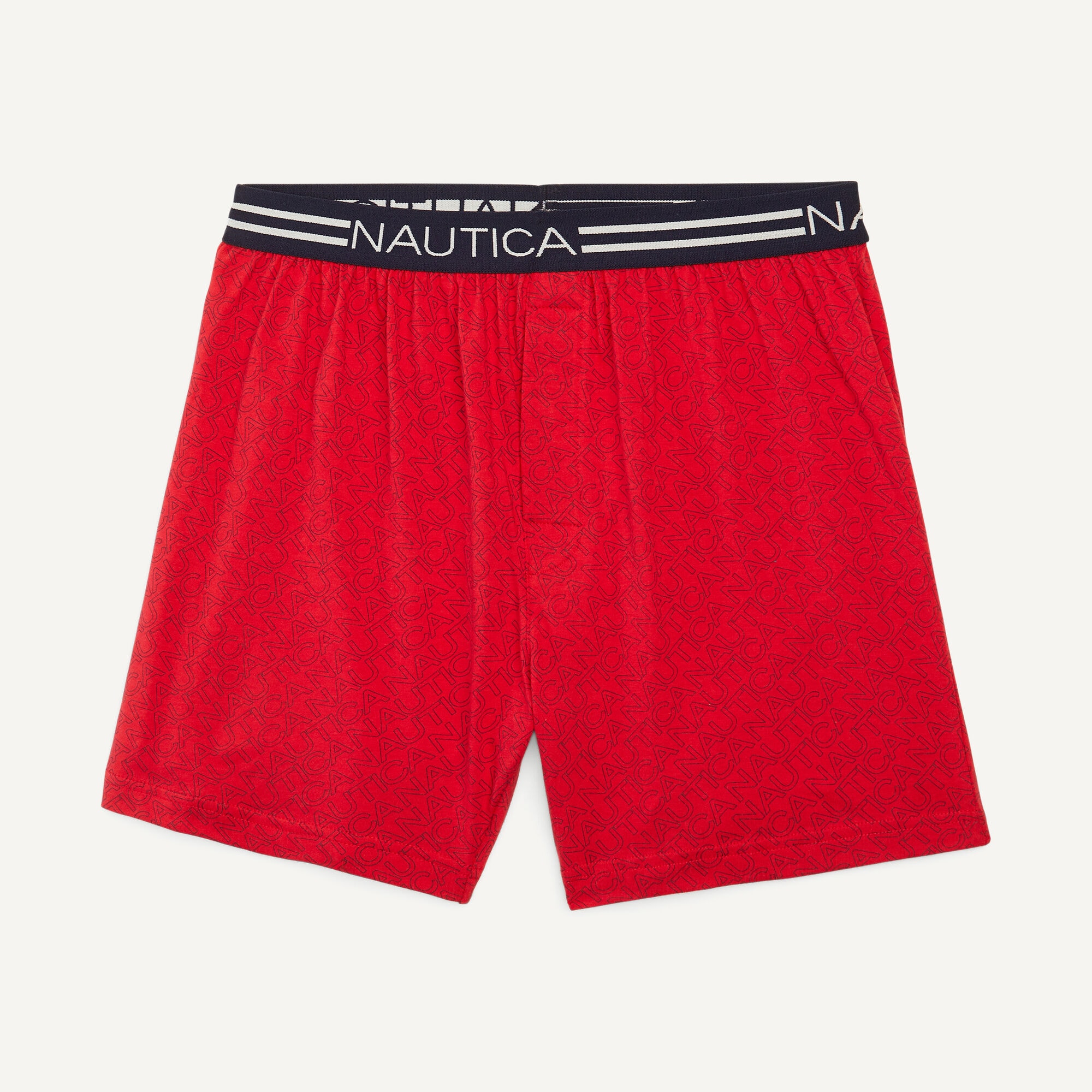Printed Loose Knit Boxer,Tango Red,large