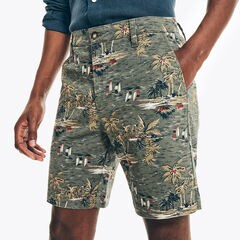 8.5" ISLAND PRINT SHORT,Hillside Olive,large