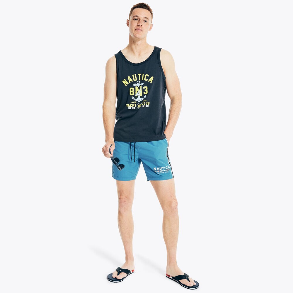 7" LOGO FLAG QUICK-DRY SWIM,True Navy,large
