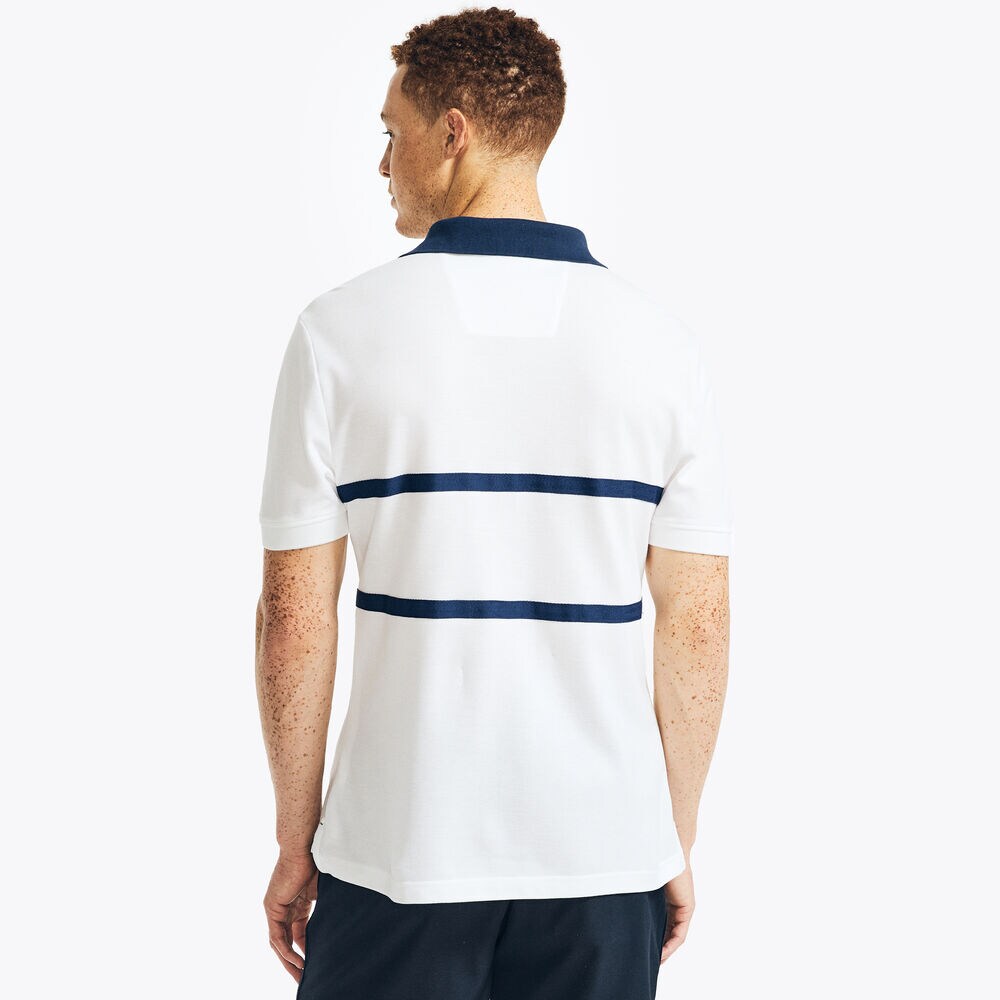 CLASSIC FIT CHEST-STRIPE POLO,Bright White,large