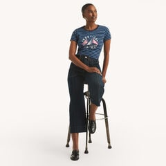 Heritage Stripe Flag Foil Graphic T-Shirt,Stellar Blue Heather,large