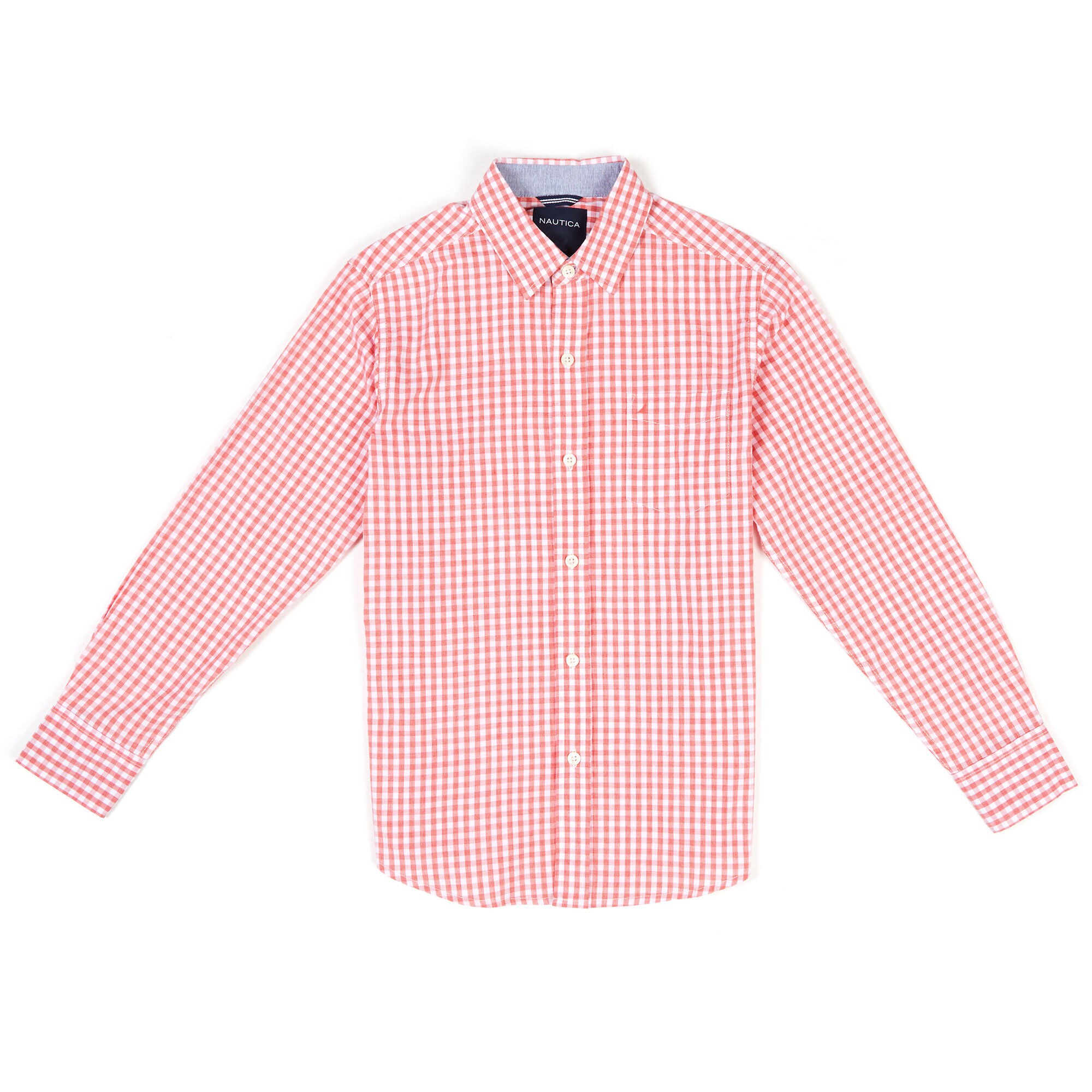 Toddler Boys' Stretch Gingham Long Sleeve Button Down (2T-4T),Reckoning Red,large