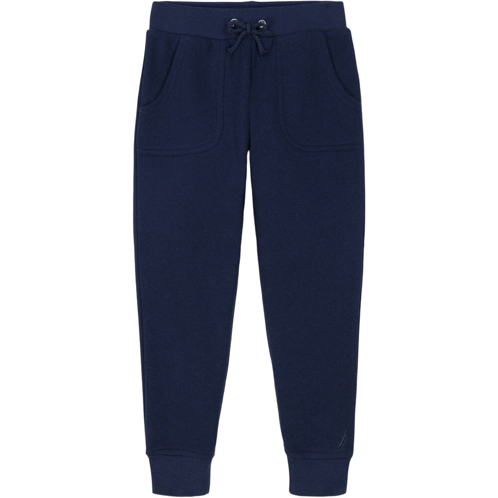 Girls' Fleece Pork Chop Jogger (7-16),Navy,large