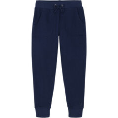Girls' Fleece Pork Chop Jogger (7-16),Navy,large