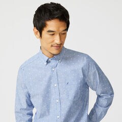 NAVTECH TRIM FIT PLAID SHIRT,Windsurf Blue,large