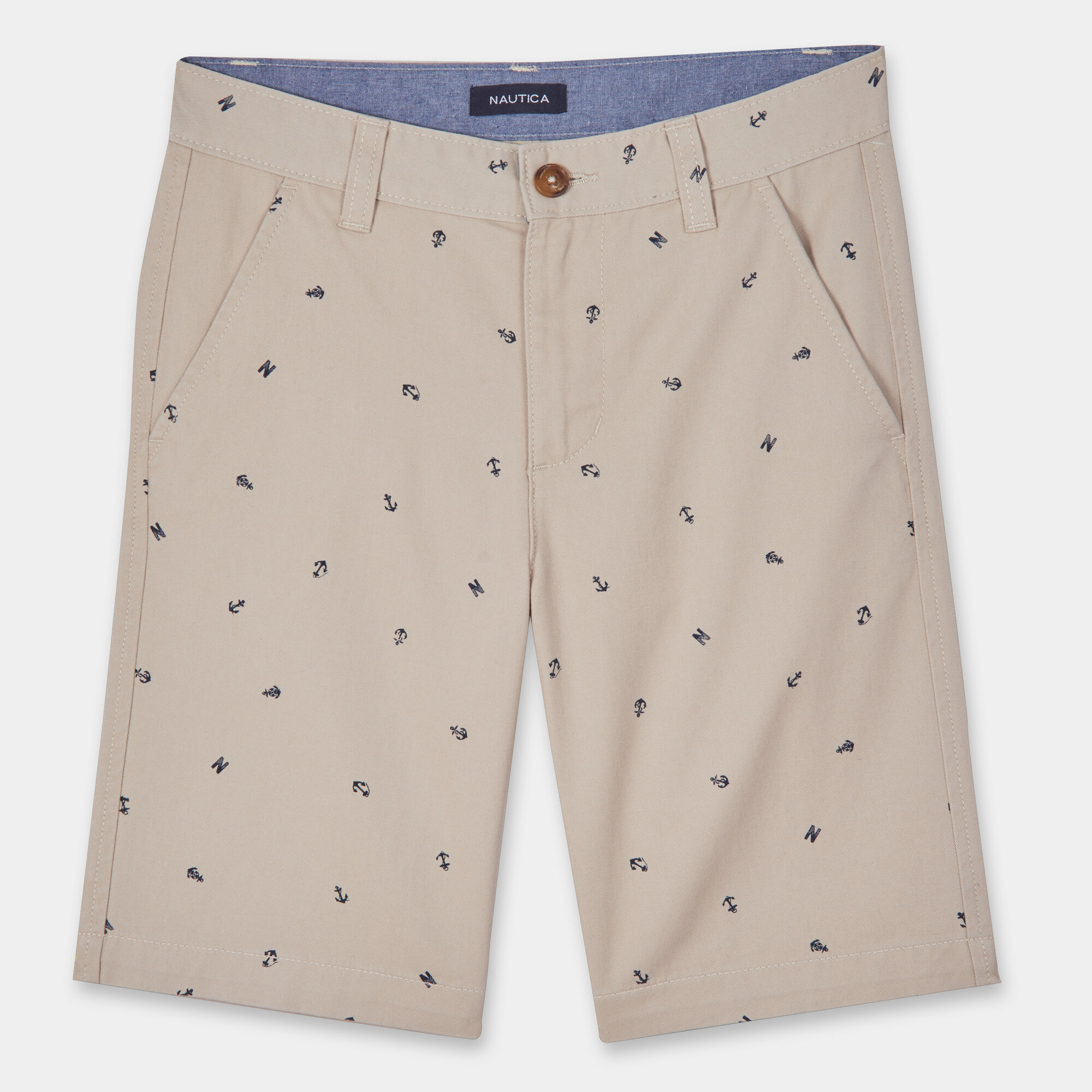 LITTLE BOYS' TATE NAUTICAL PRINTED SHORTS (4-7),Dark Brown Heather,large