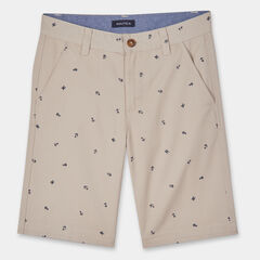 LITTLE BOYS' TATE NAUTICAL PRINTED SHORTS (4-7),Dark Brown Heather,large